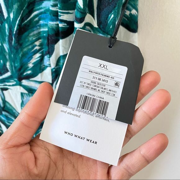 NWT Who What Wear Linen Palm Print Jumpsuit - Picture 4 of 6